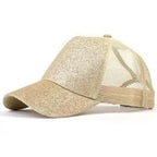 New Elegant Glitter Ponytail Baseball Caps Sequins Shining High Quality Fashionable Cap For Womens Messy Bun Adjustable Snapback Hip Hop Hat Stevvex