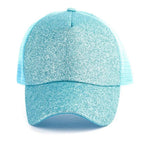 New Elegant Glitter Ponytail Baseball Caps Sequins Shining High Quality Fashionable Cap For Womens Messy Bun Adjustable Snapback Hip Hop Hat Stevvex