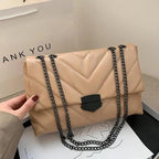 New Famous Casual Chain Crossbody Bags For Women Fashion Simple Shoulder Bag, Designer Handbags PU Leather Messenger Bags For Ladies Stevvex