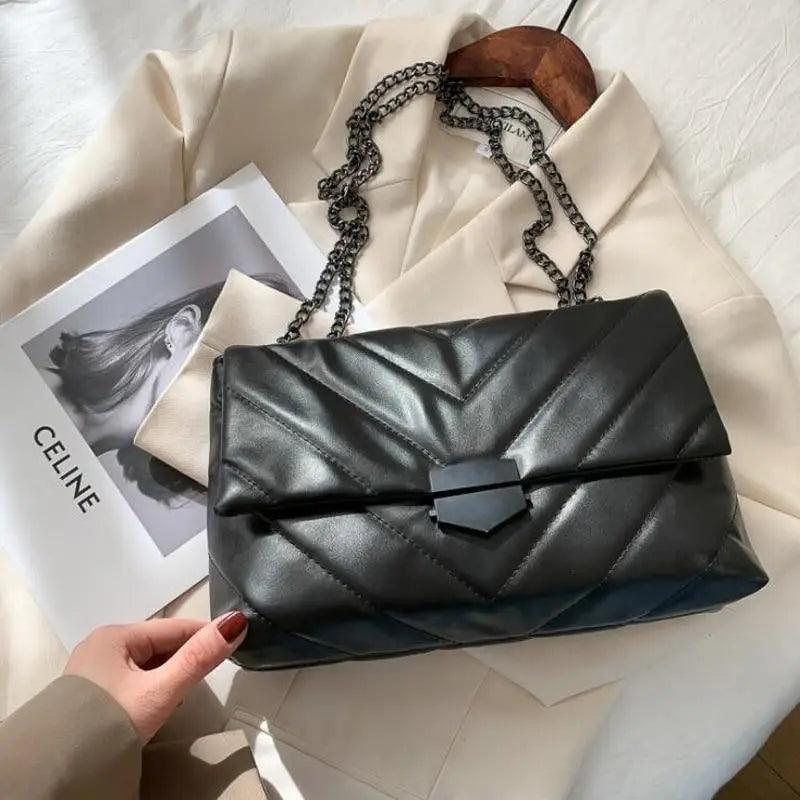 New Famous Casual Chain Crossbody Bags For Women Fashion Simple Shoulder Bag, Designer Handbags PU Leather Messenger Bags For Ladies Stevvex