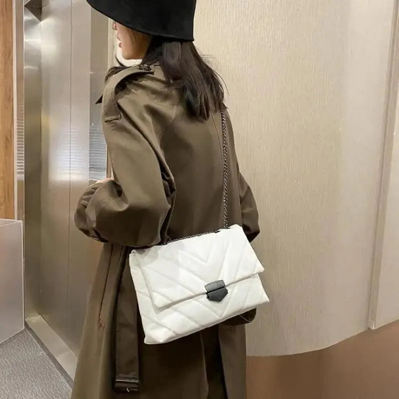 New Famous Casual Chain Crossbody Bags For Women Fashion Simple Shoulder Bag, Designer Handbags PU Leather Messenger Bags For Ladies Stevvex