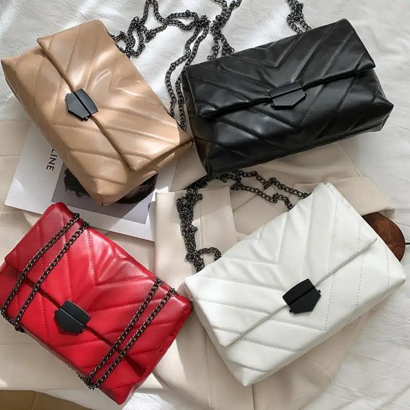 New Famous Casual Chain Crossbody Bags For Women Fashion Simple Shoulder Bag, Designer Handbags PU Leather Messenger Bags For Ladies Stevvex