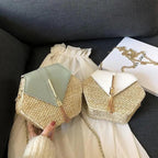 New Famous Mulit Style Straw+leather Handba For Women And Girls  New Fashion Summer Bag Handmade Woven Beach Circle Shoulder Bag Stevvex