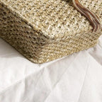 New Famous Mulit Style Straw+leather Handba For Women And Girls  New Fashion Summer Bag Handmade Woven Beach Circle Shoulder Bag Stevvex