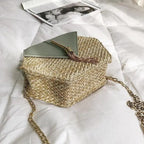 New Famous Mulit Style Straw+leather Handba For Women And Girls  New Fashion Summer Bag Handmade Woven Beach Circle Shoulder Bag Stevvex