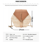 New Famous Mulit Style Straw+leather Handba For Women And Girls  New Fashion Summer Bag Handmade Woven Beach Circle Shoulder Bag Stevvex