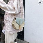 New Famous Mulit Style Straw+leather Handba For Women And Girls  New Fashion Summer Bag Handmade Woven Beach Circle Shoulder Bag Stevvex