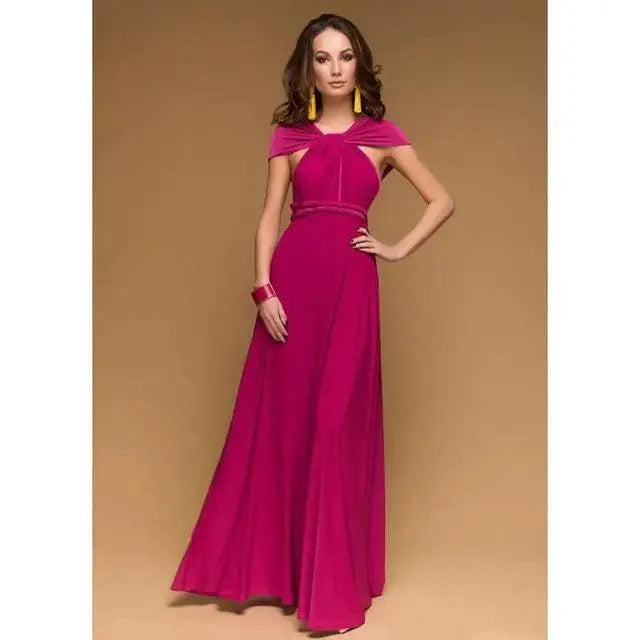 New Fashion Boho Women Multiway Wrap Convertible Maxi Club Red Dress Bandage Long Dress Party Dresses For Women Stevvex
