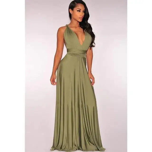 New Fashion Boho Women Multiway Wrap Convertible Maxi Club Red Dress Bandage Long Dress Party Dresses For Women Stevvex
