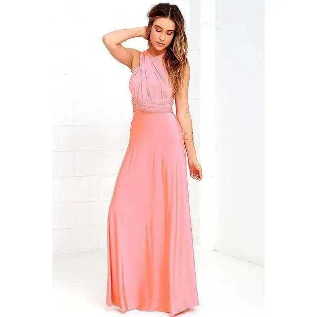 New Fashion Boho Women Multiway Wrap Convertible Maxi Club Red Dress Bandage Long Dress Party Dresses For Women Stevvex