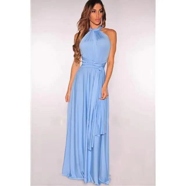 New Fashion Boho Women Multiway Wrap Convertible Maxi Club Red Dress Bandage Long Dress Party Dresses For Women Stevvex