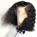 New Fashion Brazilian Curly Bob Wig Human Hair Lace Wigs For Women Short Side Part Curly Human Hair Wig Lace Wigs For Black Women Gifts for Girlfriends Stevvex