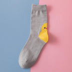 New Fashion Cartoon Socks Animal Print Ducks Cute Socks Cute Pure Cotton Short Socks Funny Duck Casual Socks For Men And Women Stevvex