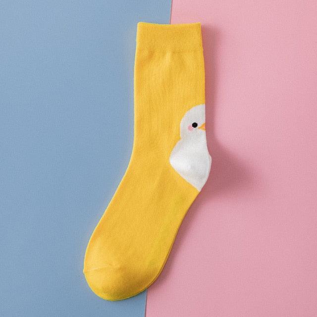 New Fashion Cartoon Socks Animal Print Ducks Cute Socks Cute Pure Cotton Short Socks Funny Duck Casual Socks For Men And Women Stevvex
