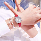 New Fashion Childrens Watch Analog Children Quartz Watch With Bracelet Set Little Cat Watch Kids Children Quartz Electronic Watch Unisex Wrist Leather Strap Watches Stevvex