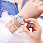 New Fashion Childrens Watch Analog Children Quartz Watch With Bracelet Set Little Cat Watch Kids Children Quartz Electronic Watch Unisex Wrist Leather Strap Watches Stevvex