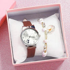 New Fashion Childrens Watch Analog Children Quartz Watch With Bracelet Set Little Cat Watch Kids Children Quartz Electronic Watch Unisex Wrist Leather Strap Watches Stevvex