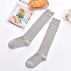 New Fashion Cotton Ladies Knee High Solid Color Socks Student Socks School Party Street Wear Dancing Socks High Quality Cotton Knee High Socks For Women Stevvex