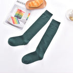 New Fashion Cotton Ladies Knee High Solid Color Socks Student Socks School Party Street Wear Dancing Socks High Quality Cotton Knee High Socks For Women Stevvex