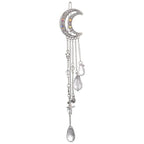 New Fashion Crystal Rhinestone Moon Tassel Hairpin Five-pointed Star Pendant Luxury Jewelry Crystal Side Clip Gorgeous Hair Accessories For Women Stevvex