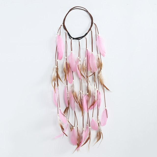 New Fashion Feather Rope Crown Hair Band Boho White Elastic Festival Headband for Women Fashion Female Gorgeous Hair Accessories For Women Stevvex