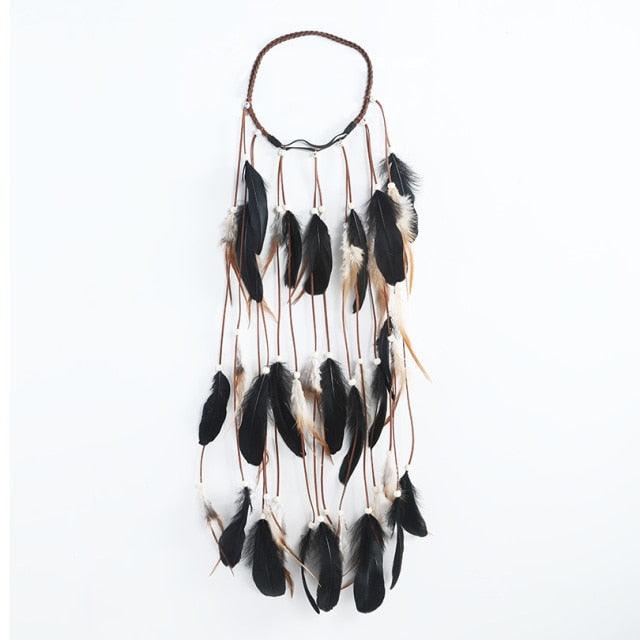 New Fashion Feather Rope Crown Hair Band Boho White Elastic Festival Headband for Women Fashion Female Gorgeous Hair Accessories For Women Stevvex