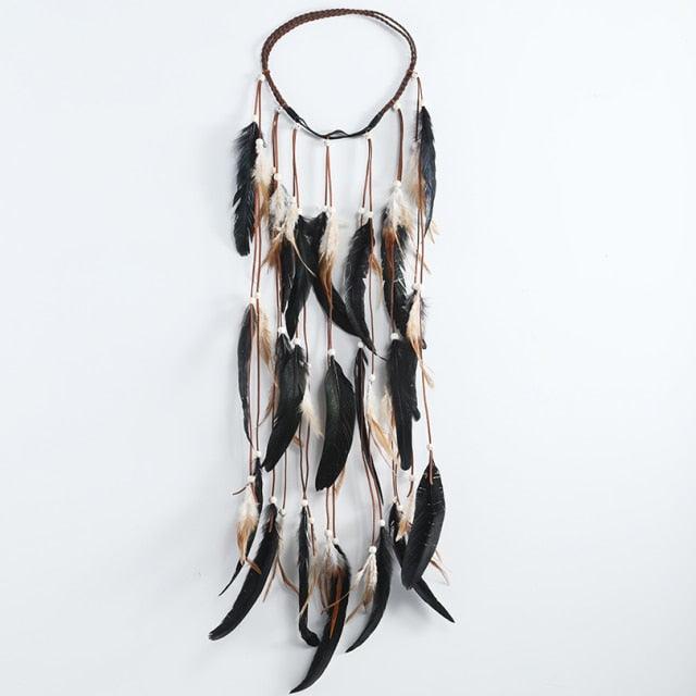 New Fashion Feather Rope Crown Hair Band Boho White Elastic Festival Headband for Women Fashion Female Gorgeous Hair Accessories For Women Stevvex