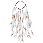 New Fashion Feather Rope Crown Hair Band Boho White Elastic Festival Headband for Women Fashion Female Gorgeous Hair Accessories For Women Stevvex