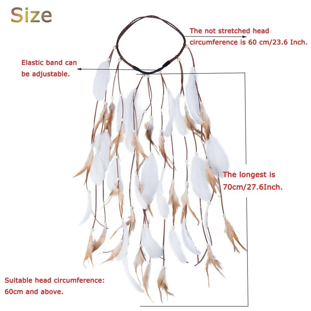 New Fashion Feather Rope Crown Hair Band Boho White Elastic Festival Headband for Women Fashion Female Gorgeous Hair Accessories For Women Stevvex