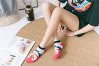 New Fashion Funny Cartoon Egg Socks Cute Girls' Happy Animal Fruit Foods Short Socks Penguin Fried Omelette Strawberry Pineapple Printed Unisex Socks For Men And Women Stevvex