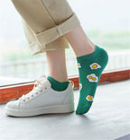 New Fashion Funny Cartoon Egg Socks Cute Girls' Happy Animal Fruit Foods Short Socks Penguin Fried Omelette Strawberry Pineapple Printed Unisex Socks For Men And Women Stevvex
