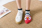 New Fashion Funny Cartoon Egg Socks Cute Girls' Happy Animal Fruit Foods Short Socks Penguin Fried Omelette Strawberry Pineapple Printed Unisex Socks For Men And Women Stevvex