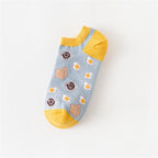 New Fashion Funny Cartoon Egg Socks Cute Girls' Happy Animal Fruit Foods Short Socks Penguin Fried Omelette Strawberry Pineapple Printed Unisex Socks For Men And Women Stevvex
