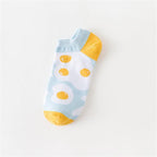 New Fashion Funny Cartoon Egg Socks Cute Girls' Happy Animal Fruit Foods Short Socks Penguin Fried Omelette Strawberry Pineapple Printed Unisex Socks For Men And Women Stevvex
