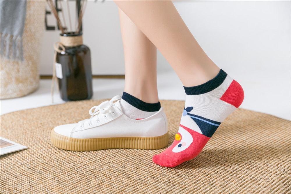 New Fashion Funny Cartoon Egg Socks Cute Girls' Happy Animal Fruit Foods Short Socks Penguin Fried Omelette Strawberry Pineapple Printed Unisex Socks For Men And Women Stevvex