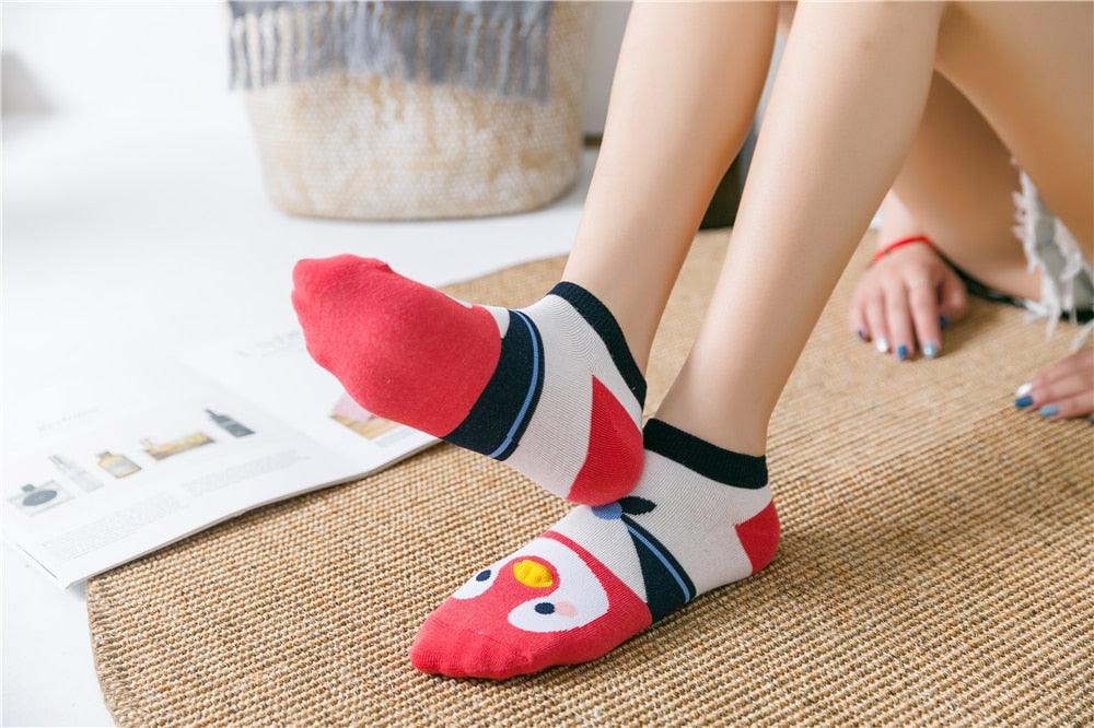 New Fashion Funny Cartoon Egg Socks Cute Girls' Happy Animal Fruit Foods Short Socks Penguin Fried Omelette Strawberry Pineapple Printed Unisex Socks For Men And Women Stevvex