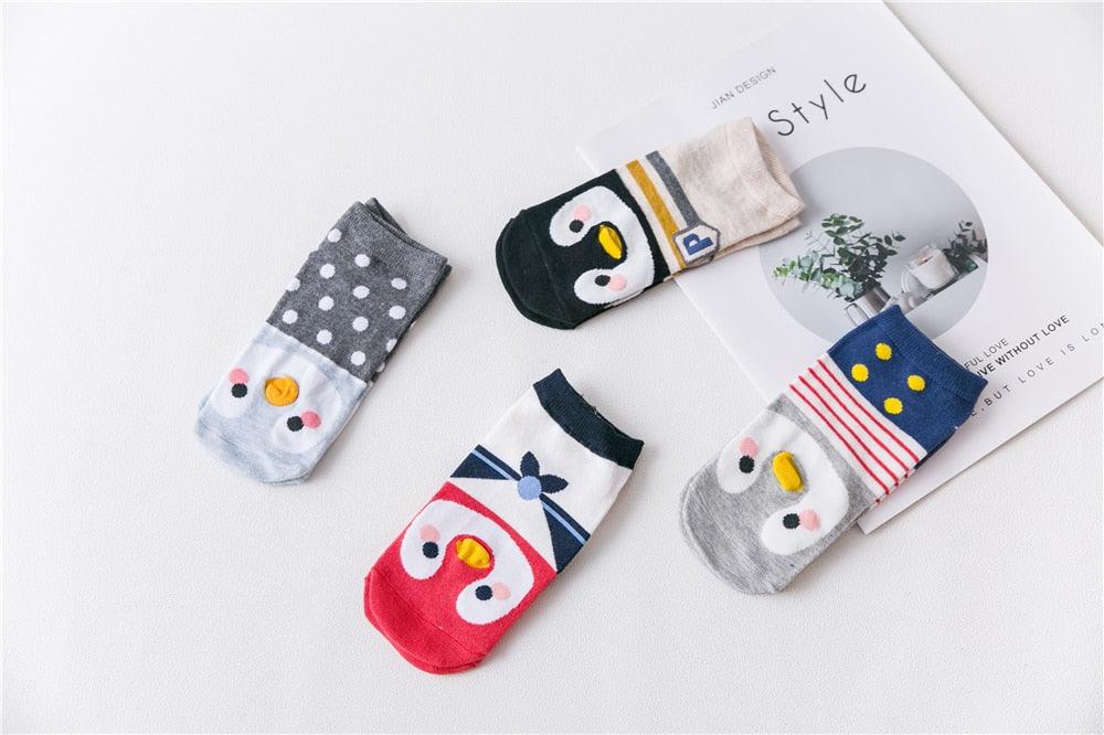 New Fashion Funny Cartoon Egg Socks Cute Girls' Happy Animal Fruit Foods Short Socks Penguin Fried Omelette Strawberry Pineapple Printed Unisex Socks For Men And Women Stevvex