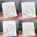 New Fashion Girl Love Five-pointed Star Alloy Clip Bangs Clip Adult Simple Hollow Crystal Hairpin Hair Clip Metal Alloy Barrettes Hair Accessories for Party Wedding