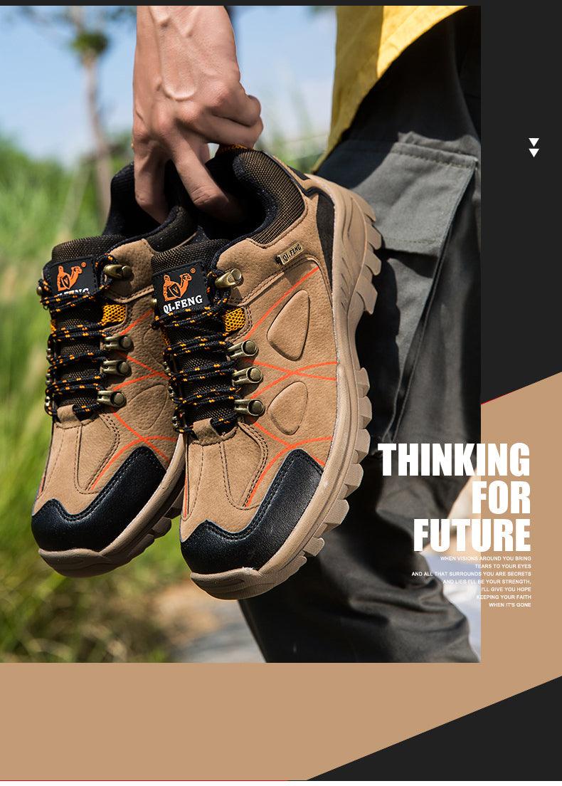 New Fashion Hiking Shoes Men Spring Mountain Climbing Shoes Outdoor Sport Shoes Leather Waterproof Lightweight Outdoor Mountain Sport Shoe Stevvex