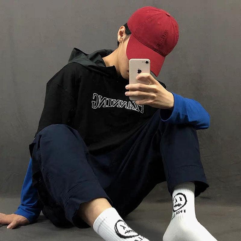 New Fashion Kawaii Cute Smilies Patterned Socks Pure Cotton Cartoon Pattern Hip Hop Style Breathable Mid Tube Socks Skateboard Socks Soft Long Sock for Men And Women Stevvex