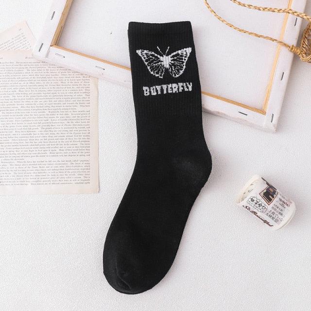 New Fashion Kawaii Cute Smilies Patterned Socks Pure Cotton Cartoon Pattern Hip Hop Style Breathable Mid Tube Socks Skateboard Socks Soft Long Sock for Men And Women Stevvex