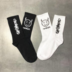 New Fashion Kawaii Cute Smilies Patterned Socks Pure Cotton Cartoon Pattern Hip Hop Style Breathable Mid Tube Socks Skateboard Socks Soft Long Sock for Men And Women Stevvex
