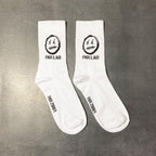 New Fashion Kawaii Cute Smilies Patterned Socks Pure Cotton Cartoon Pattern Hip Hop Style Breathable Mid Tube Socks Skateboard Socks Soft Long Sock for Men And Women Stevvex