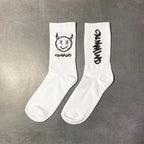 New Fashion Kawaii Cute Smilies Patterned Socks Pure Cotton Cartoon Pattern Hip Hop Style Breathable Mid Tube Socks Skateboard Socks Soft Long Sock for Men And Women Stevvex