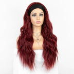 New Fashion Long Wavy Headband Wig for Black Women None Replacement Body Wave Synthetic Headwraps Hair Wig Wigs For Black Women Cosplay Wigs For Women Stevvex