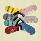 New Fashion Motion Socks Pink Socks New Unisex Cotton Mix Random Harajuku Creative Happy Casual Sports Short Ankle Pink Letters Socks Cotton Socks For Men And Women Stevvex