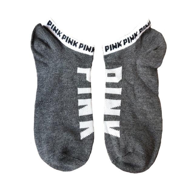 New Fashion Motion Socks Pink Socks New Unisex Cotton Mix Random Harajuku Creative Happy Casual Sports Short Ankle Pink Letters Socks Cotton Socks For Men And Women Stevvex