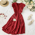 New Fashion Neck Ruffles Summer Dress Party Tank Sundress Women Casual Dresses For Women - Fashion Women Dresses Stevvex