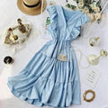 New Fashion Neck Ruffles Summer Dress Party Tank Sundress Women Casual Dresses For Women - Fashion Women Dresses Stevvex