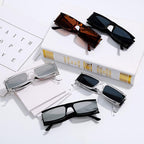 New Fashion Rectangle Small Sunglasses For Women Luxury Style Mirror Black Clear Lens Retro Colourful Lens Frames Elegant Summer Design Stevvex